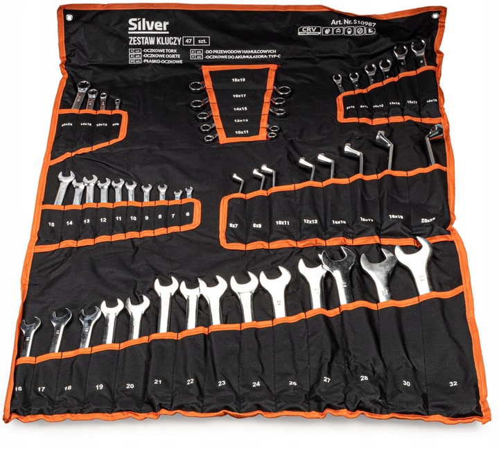 KLUCZE PŁASKO OCZKOWE 6-32 TORX ZESTAW NA PŁACHCIE PŁACHTA 47 ELEMENTY
