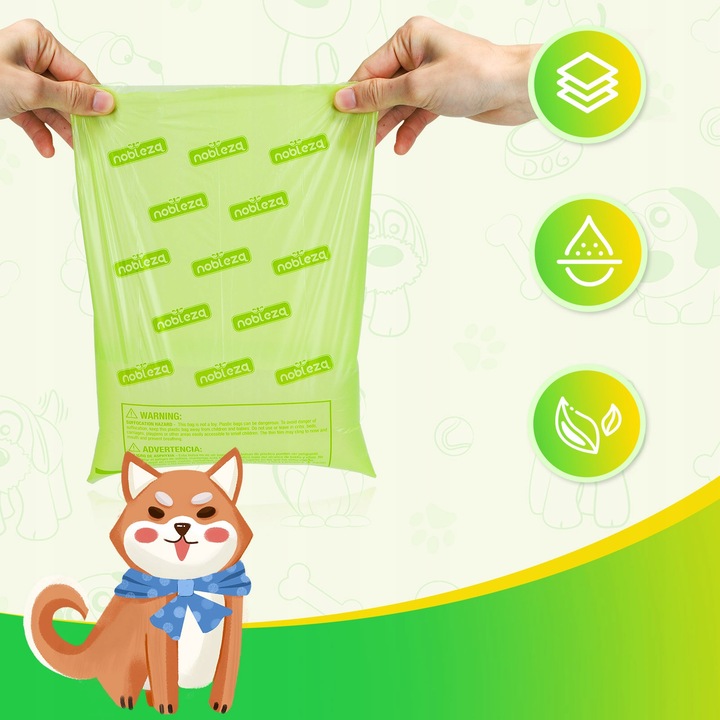 WORECZKI Na Psie Odchody BIODEGRADOWALNE 540 szt+dozownik