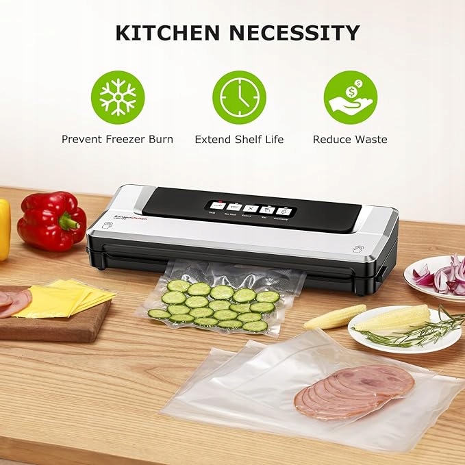 Bonsenkitchen Zgrzewarka Próżniowa do Żywności, Funkcja 5 w 1 SREBRNA