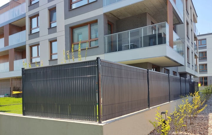 Listwy ogrodzeniowe pionowe wąskie 173x250cm RD03 Szary komplet