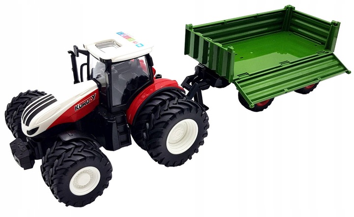 TRAKTOR Z PRZYCZEPĄ DLA DZIECI NA BATERIE PREZENT AKUMULATOR I ZABAWKA LED