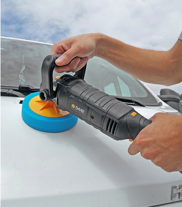 POLERKA SAMOCHODOWA SZLIFIERKA Z REGULACJĄ OBROTÓW + ZESTAW GĄBEK + FILC