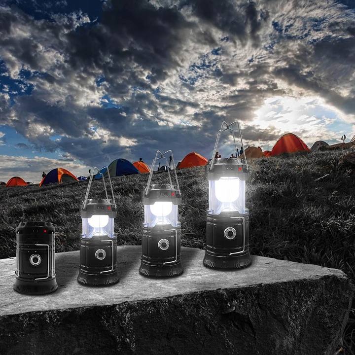 Lampa Solarna LED Latarka Turystyczna Biwakowa Akumulatorowa USB Powerbank