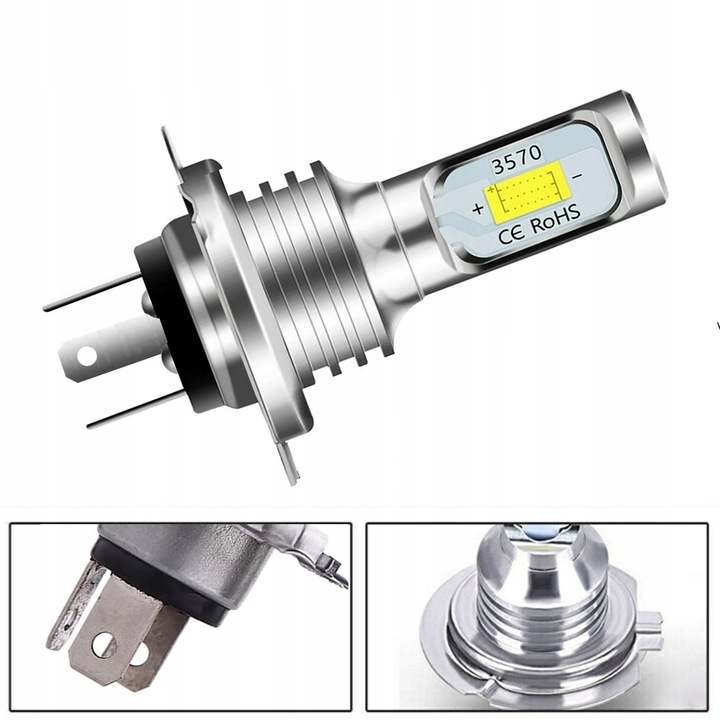 2x ŻARÓWKI LED H4 CSP LIGHT 400% 12V CAN BUS E11 8000lm do Yamaha Honda BMW