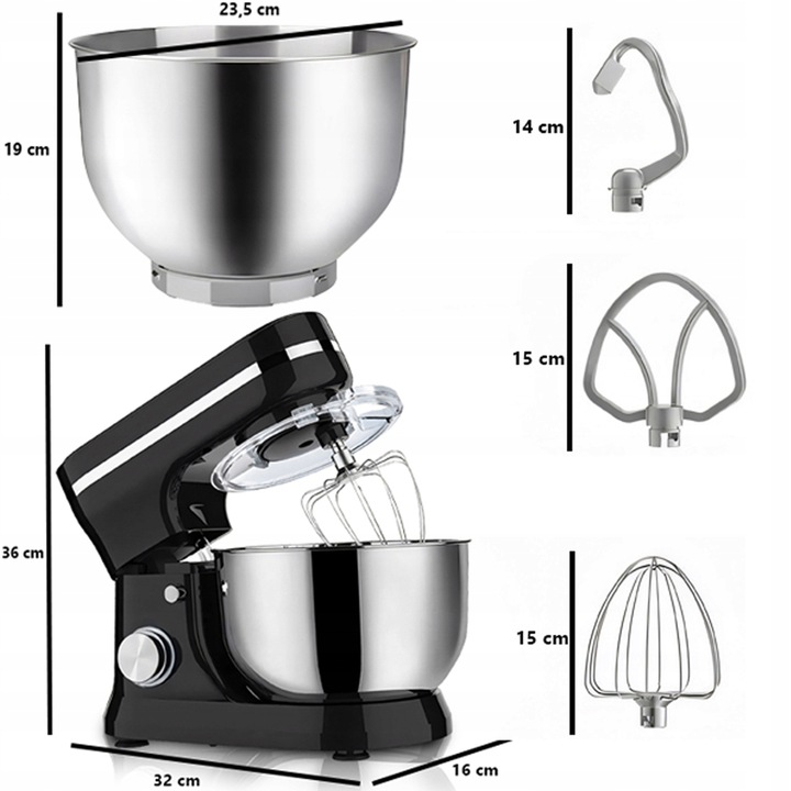 ROBOT KUCHENNY PLANETARNY Z MISĄ 6L WIELOFUNKCYJNY MIKSER 3w1 3200W XL