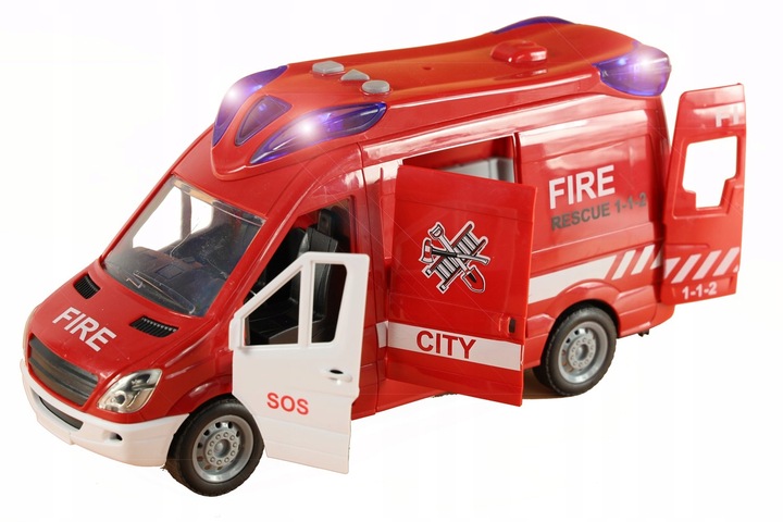 STRAŻ POŻARNA SAMOCHÓD ZABAWKA WÓZ AUTO STRAŻACKI POJAZD NAPĘD GUMOWE KOŁA