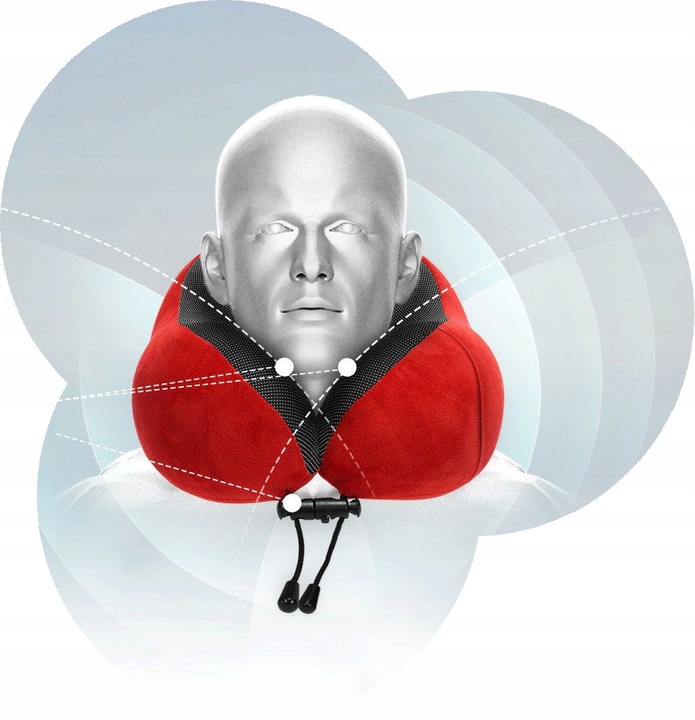 Poduszka podróżna na szyję Dr.Bacty + Gratisy - Czerwona