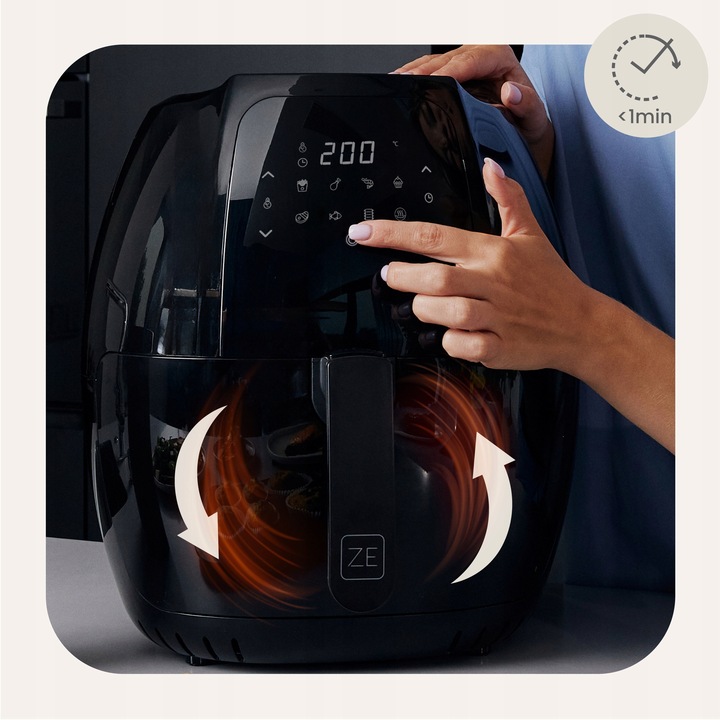 FRYTKOWNICA AIR FRYER BEZTŁUSZCZOWA FRYTOWNICA 1800W DUŻA dla 4 osób XL