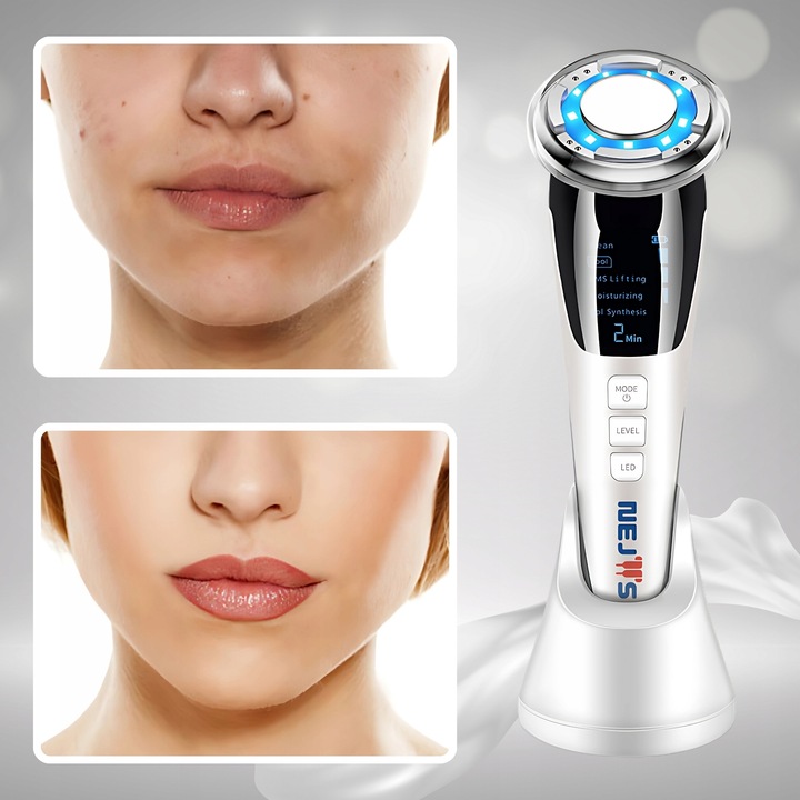 MEZOTERAPIA BEZIGŁOWA MASAŻER EMS TWARZY LIFTING 5w1 URZĄDZENIE DO MASAŻU