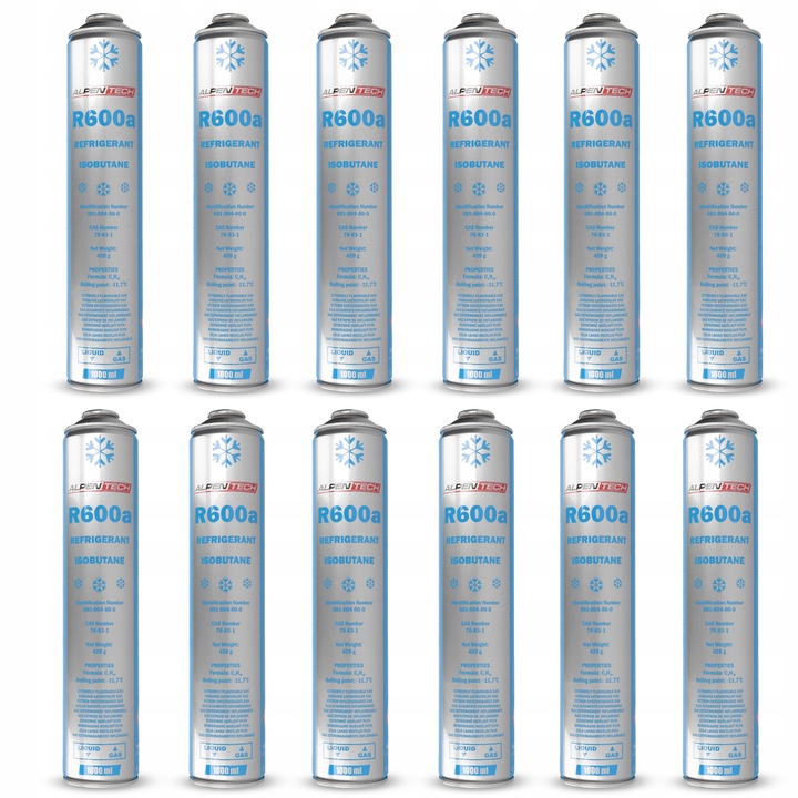 Czynnik chłodniczy klimatyzacji lodówki R600a 1000ml 420g + x 6