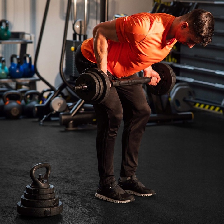 Hantle regulowane bitumiczne zestaw hantli ćwiczeń 2x10kg gryf+ kettle 20kg