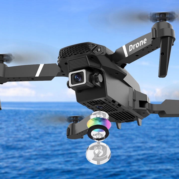 DRON E88 2x KAMERA 4K ZAWIS 200M UNIKANIE PRZESZKÓD WIFI+WALIZKA PILOT ETUI