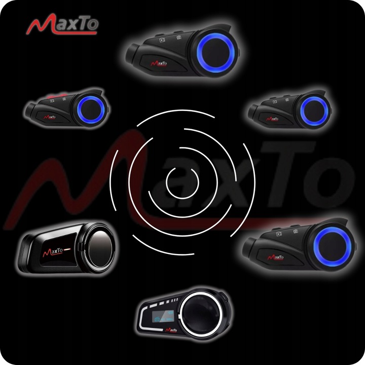 INTERKOM MOTOCYKLOWY BLUTOOTH MAXTO M2 POLSKI LEKTOR