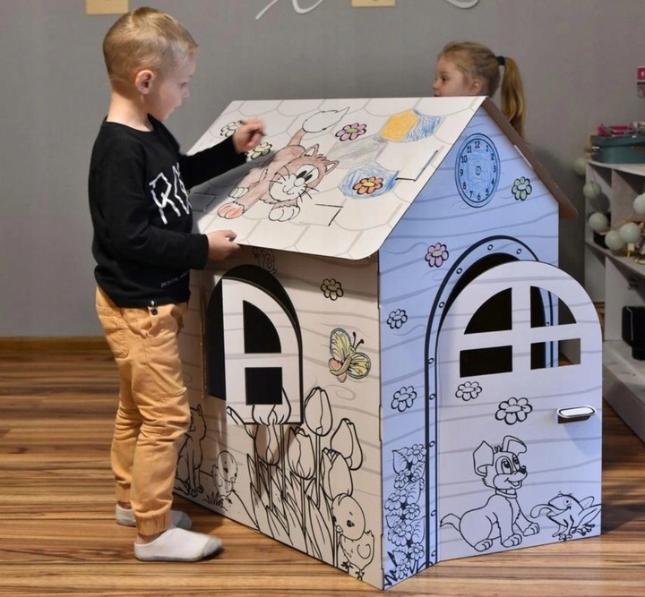 Domek Do Kolorowania Malowania Kolorowanka XXL Duży 99x68x78