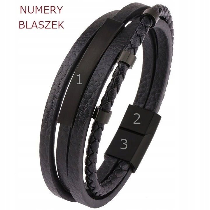 Bransoletka dla SYNA taty BRATA z GRAWEREM czarna