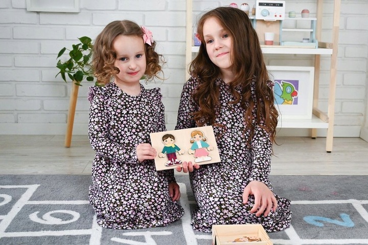 Drewniane klocki magnetyczne dla dzieci Ubieranka Adamtoys sklep zabawki