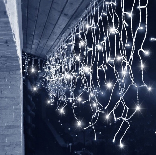 SOPLE LED KURTYNA flash BIAŁE ZIMNE 5M 100szt HURT Lampki MAD-102