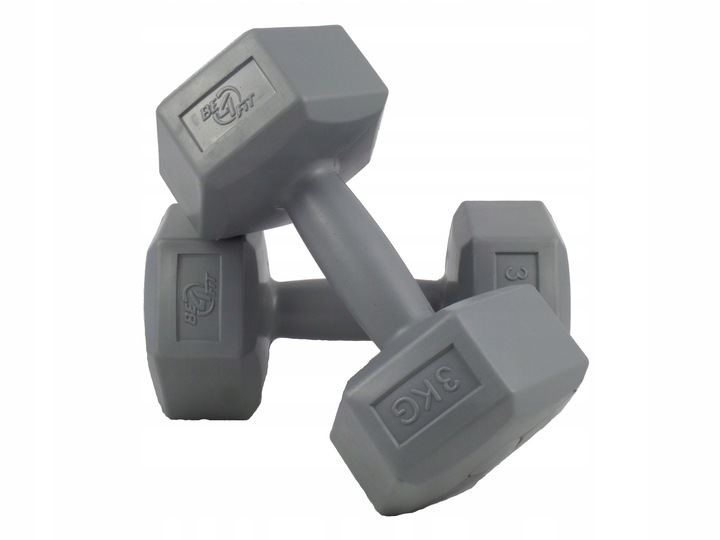 Zestaw Hantli Hantle Bitumiczne Ciężarki do Ćwiczeń Fitness Siłownia 2x 3kg