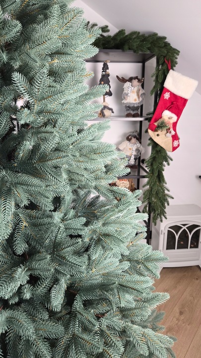 Ekskluzywna Sztuczna Choinka 100% PE 3D ŚWIERK SILVER sky 180 cm LUX