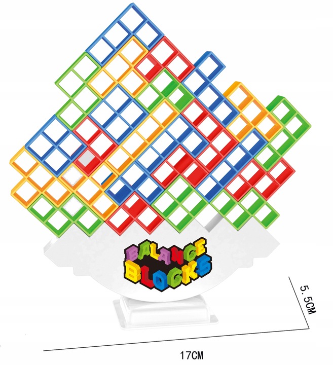 TETRIS Balance Blocks UKŁADANKA GRA LOGICZNA ZRĘCZNOŚĆIOWA wieża 64el
