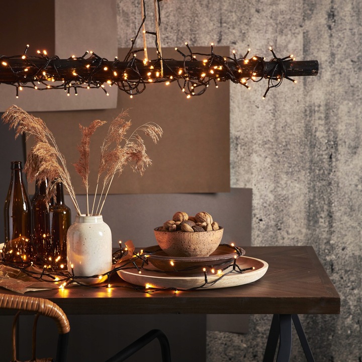 Lampki choinkowe LED zewnętrzne białe ciepłe DŁUGIE 24 m gęste 1200 diod