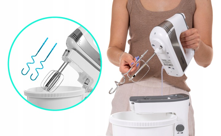 MIKSER KUCHENNY Z MISĄ OBROTOWĄ RĘCZNY FIRST AUSTRIA 500W