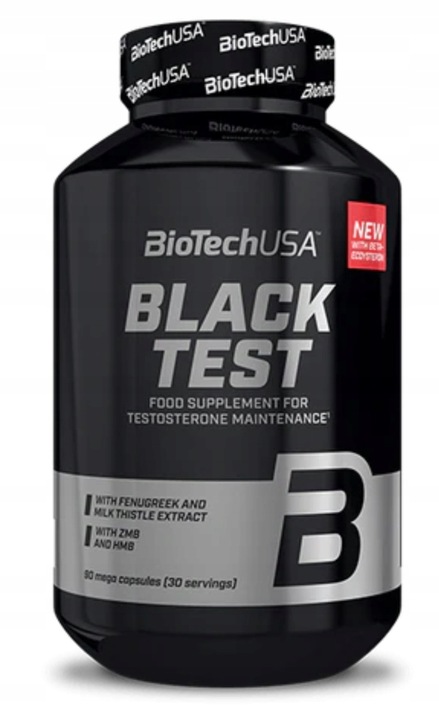 Bio Tech Black Test 90 caps BIOTECH BOOSTER TESTOSTERON ZMA LIBIDO SIŁA