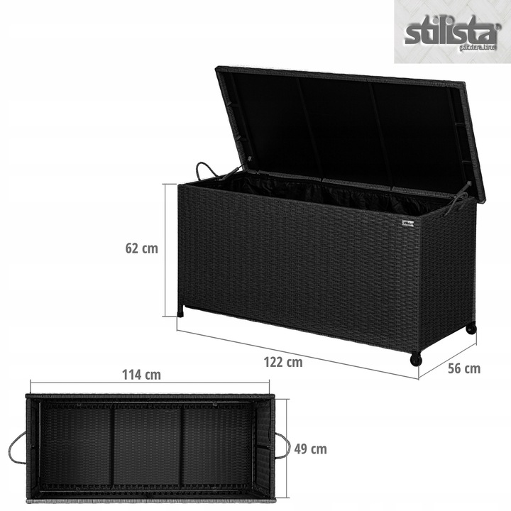 SKRZYNIA OGRODOWA NA TARAS BALKON Z TECHNORATTANU DO PRZECHOWYWANIA