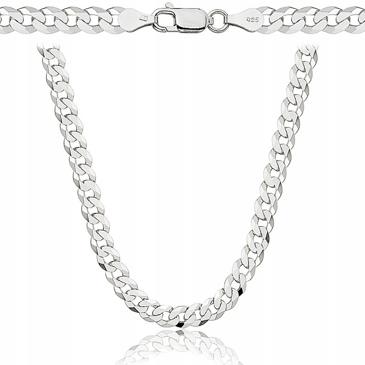 ŁAŃCUSZEK SREBRNY MĘSKI 925 NASZYJNIK PANCERKA SREBRO PEŁNE 5mm Grawer