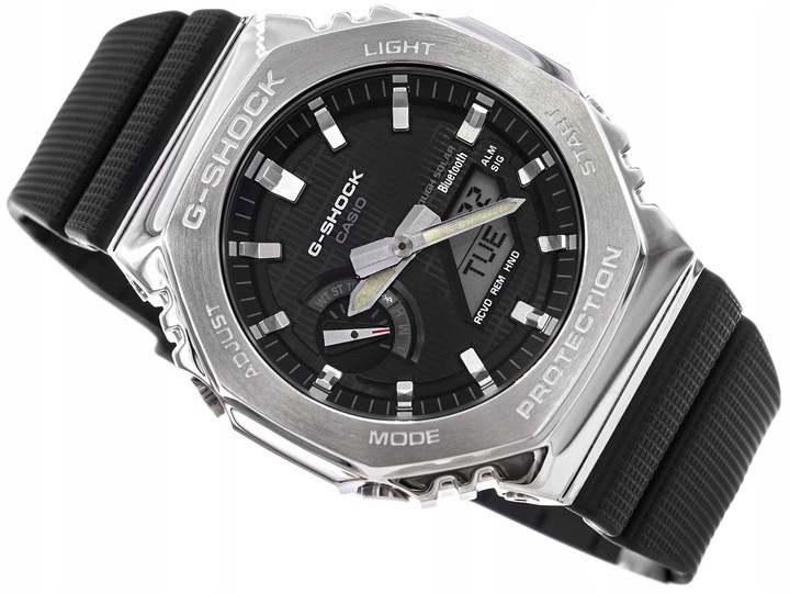 MĘSKI ZEGAREK CASIO GBM-2100-1AER G-SHOCK CZARNY NA PASKU SOLAR BLUETOOTH