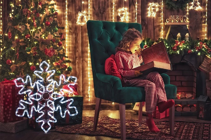 ND32_LD1 LD1 LAMPKI SNIEZYNKA WAZ LED 55CM BIALA