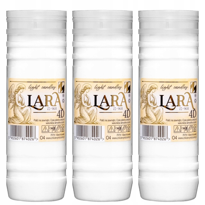 Wkłady do Zniczy 20 SZTUK parafinowe 4 DNI 17 cm parafina CAŁOROCZNE