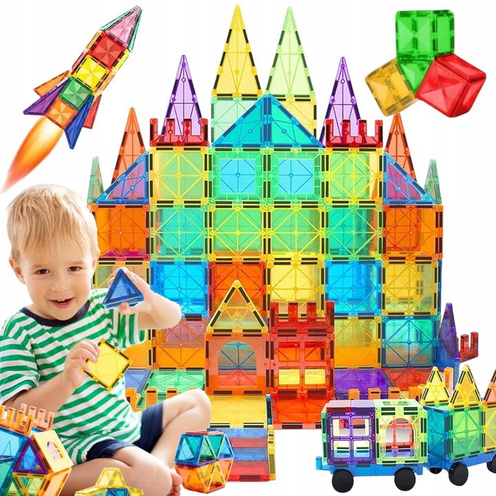 100 ELE KLOCKI MAGNETYCZNE KONSTRUKCYJNE EDUKACYJNE DO BUDOWANIA DLA DZIECI