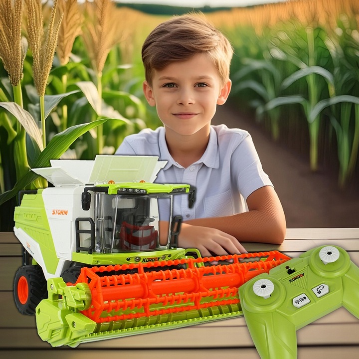 Kombajn Zdalnie Sterowany Pilot R/C Traktor Generator DYMU Światła Dźwięk