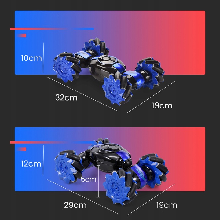 SAMOCHÓD ZDALNIE STEROWANY RĘKĄ GESTAMI + PILOT 4x4 AUTO RC AKUMULATOR LED