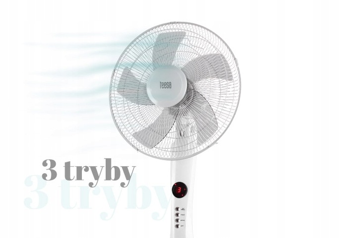 Wentylator podłogowy z sterowany pilotem, stojący TSA8024 czarny