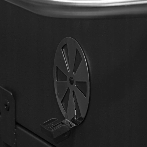 Grill Węglowy na Kółkach z Półką Pokrywą Ogrodowy Przenośny Żeliwny Ruszt