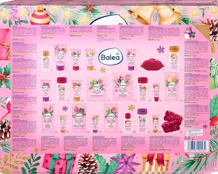 Balea Kalendarz Adwentowy Bath 2025 Kosmetyki Gadżety 24 Produkty Niemcy