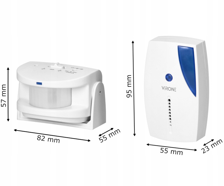 SYGNALIZATOR WEJŚCIA DO SKLEPU CZUJNIK RUCHU ALARM BEZPRZEWODOWY + BATERIE