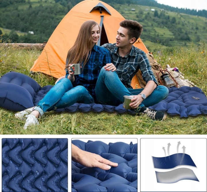 MATA SAMOPOMPUJĄCA KARIMATA 200x70x10CM Z PODUSZKĄ