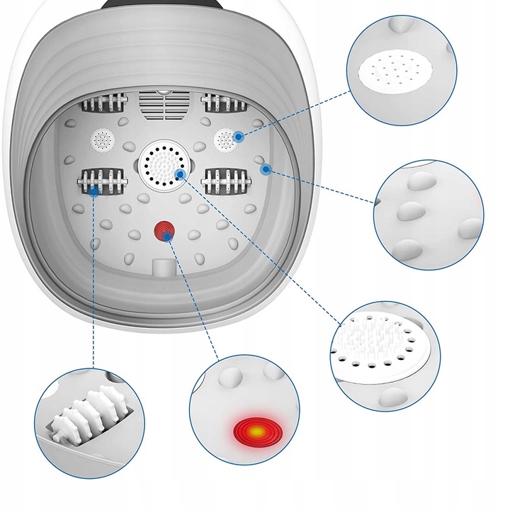 SKŁADANY MASAŻER WODNY DO STÓP PODCZERWIEŃ +PILOT