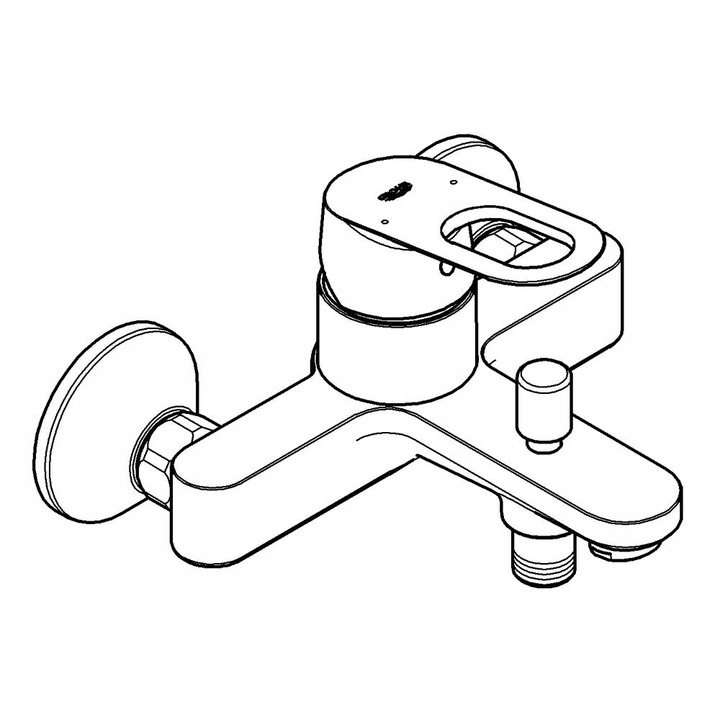 Bateria wannowa Grohe Bauloop chrom ścienna z przełącznikiem 23341000