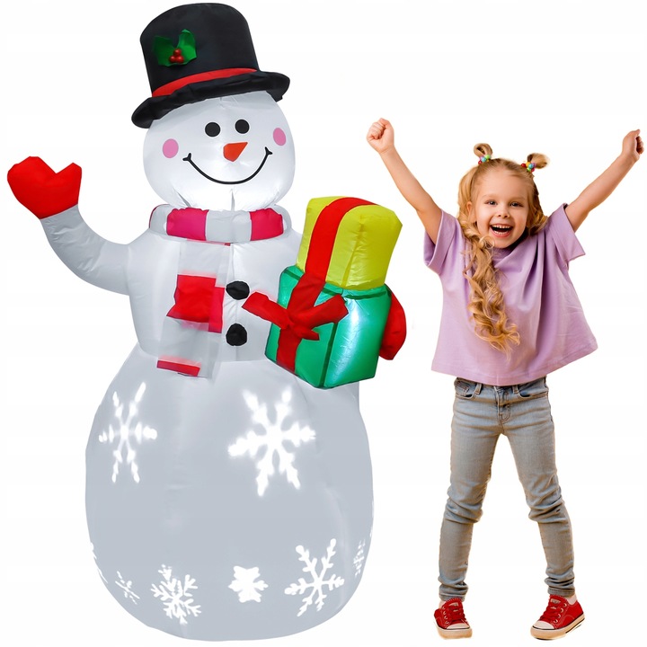 BAŁWAN nadmuchiwany ŚWIECĄCY DUŻY pompowany LED 150cm dmuchaniec JUMIhome