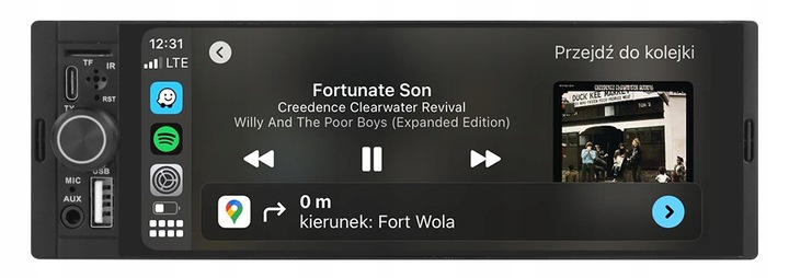 RADIO NAWIGACJA 1DIN CARPLAY ANDROID AUTO MAPY AUX BLUETOOTH