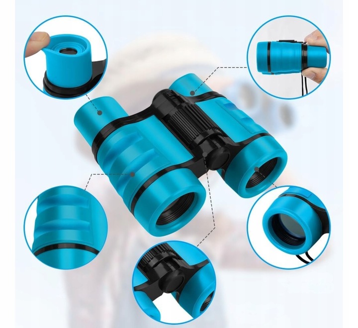 Lornetka dla dzieci 4x30 zabawka turystyczna do obserwacji niebieska