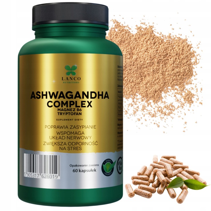 ASZWAGANDA + mocne dodatki - aż 60 kapsułek
