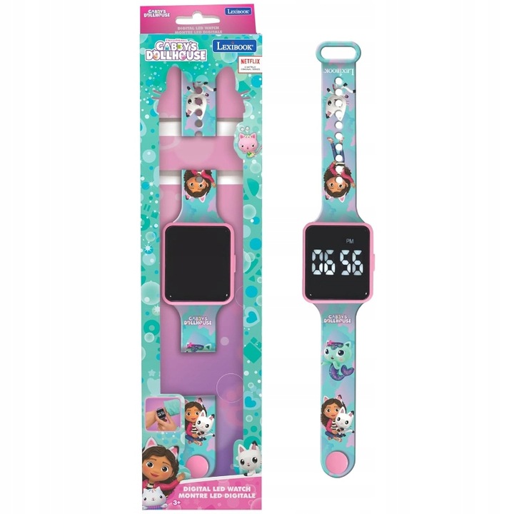 Lexibook Koci domek Gabi Zegarek cyfrowy na rękę dla dzieci