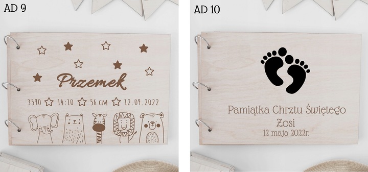 DREWNIANY ALBUM NA ZDJĘCIA PERSONALIZOWANY GRAWER