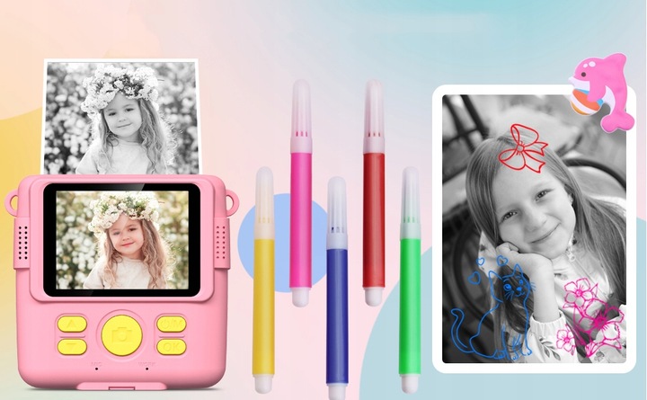 APARAT POLAROID NATYCHMIASTOWY DLA DZIECI FILMÓW ZDJĘĆ DRUK TERMICZNY 32GB