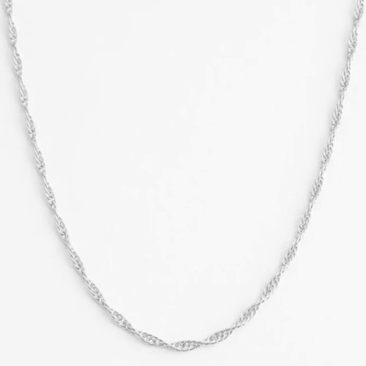 SREBRNY ŁAŃCUSZEK SPLOT SINGAPUR 42 cm 47 cm 52cm Włoski Kręcony SREBRO 925